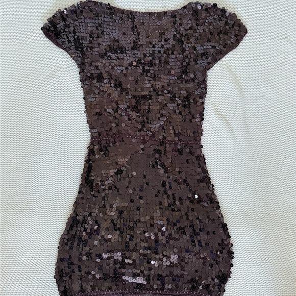 French Connection Sequin Mini Dress in Brown - Picture 1 of 2